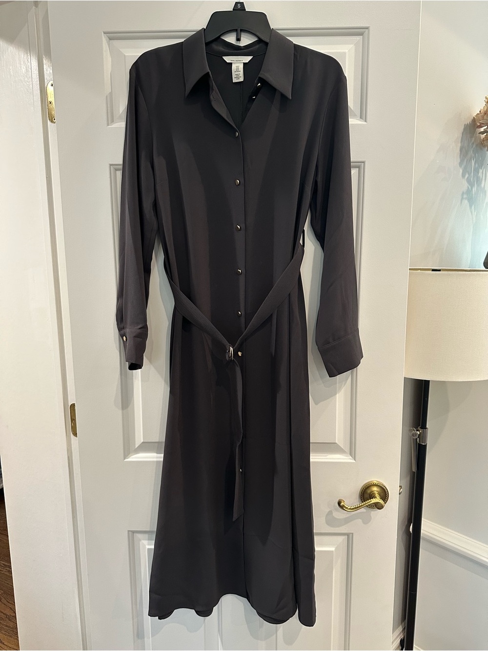 Dark Gray Maternity Shirt Dress